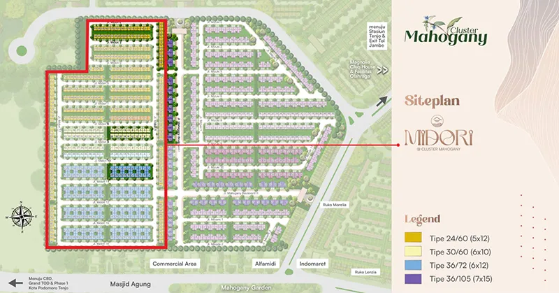 Midori Site Plan - Kota Podomoro Tenjo